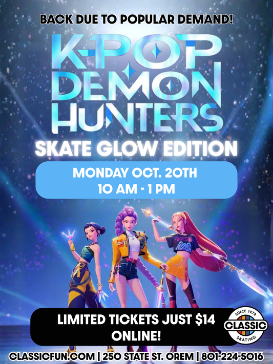 KPOP Demon Hunters GLOW EDITION Skate Night October 20th