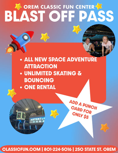 Blast Off Pass + Activity Punch Card